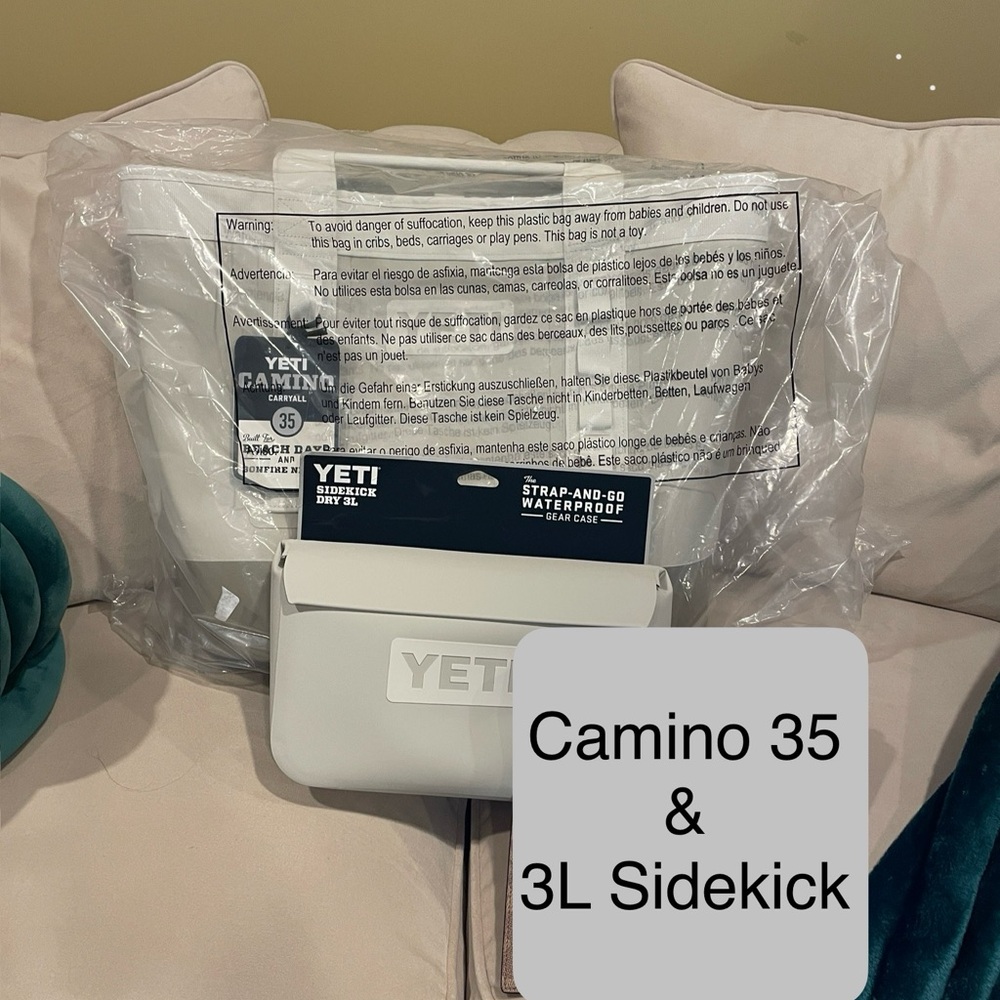 Yeti Camino 35 and Sidekick 3L in Cape Taupe